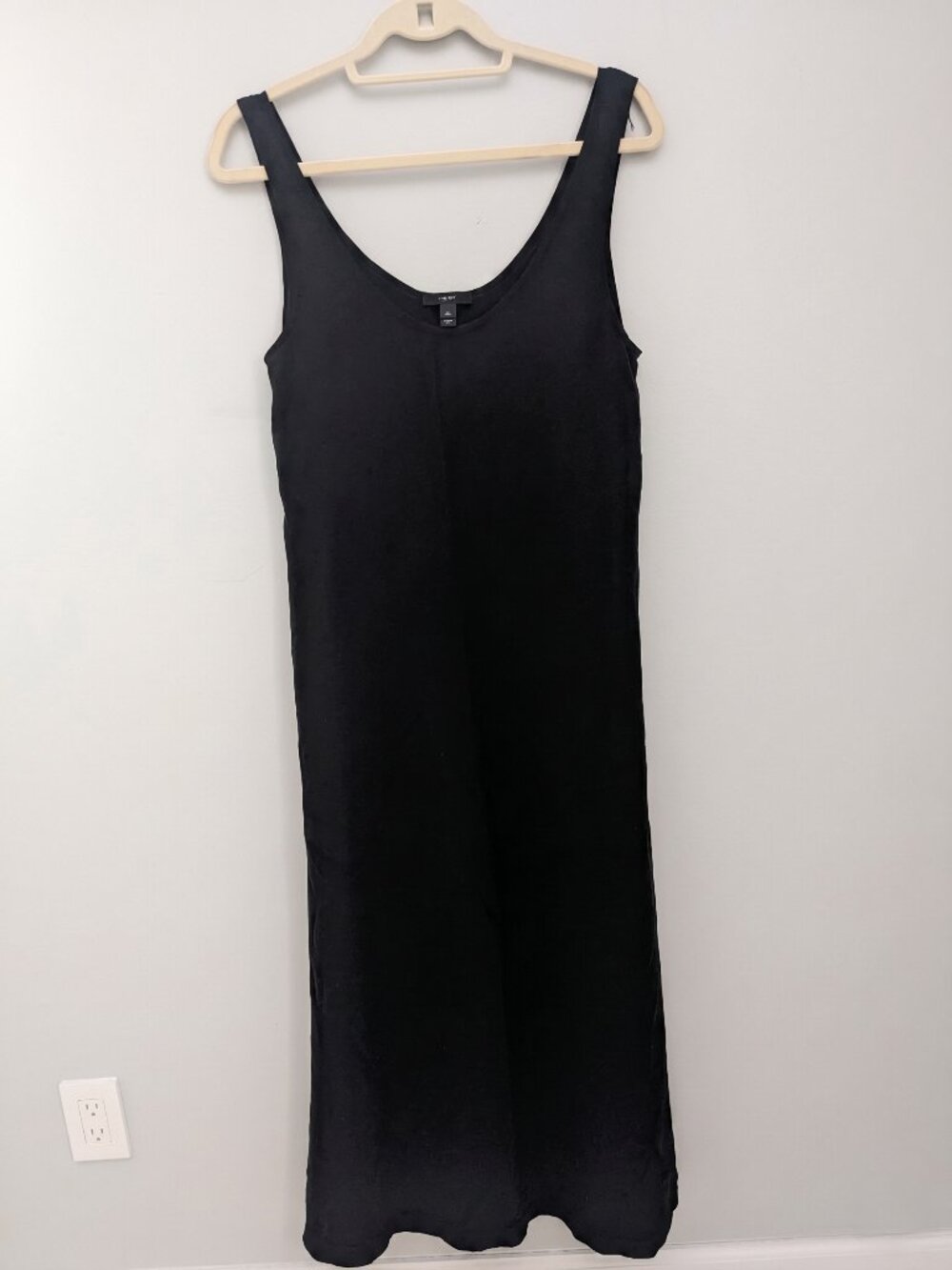 J.Crew Women's 100% Silk Black Maxi Beach Cover-Up Dress Size M